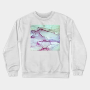 Abstract painting colorful liquid alcohol ink. Abstract artwork made with translucent ink colors. Crewneck Sweatshirt